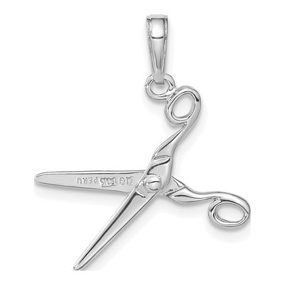 14K White Gold 3-D Moveable Scissors Pendant – view 4