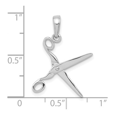 14K White Gold 3-D Moveable Scissors Pendant – view 5