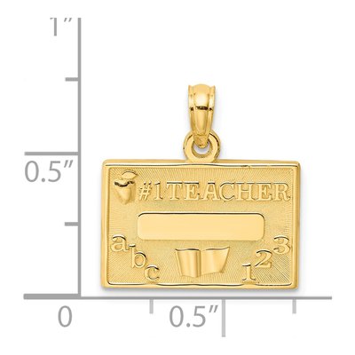 14K Yellow Gold Teacher Number 1 Pendant – view 5