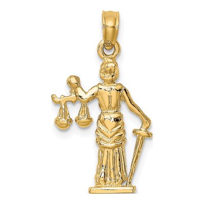 14K Yellow Gold Of Justice Pendant – view 4