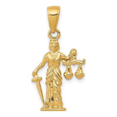 14K Yellow Gold Of Justice Pendant