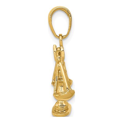 14K Yellow Gold Scales of Justice Pendant – view 3