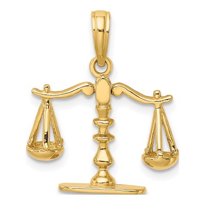 14K Yellow Gold Scales of Justice Pendant – view 4
