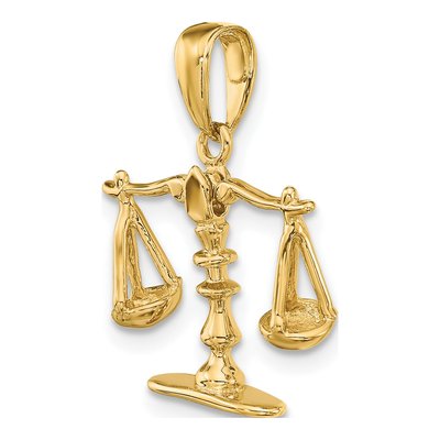14K Yellow Gold Scales of Justice Pendant – view 5