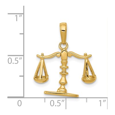 14K Yellow Gold Scales of Justice Pendant – view 6