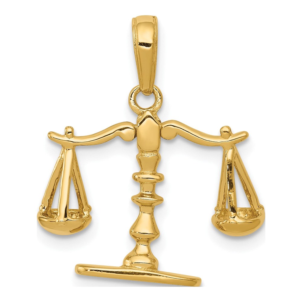 14K Yellow Gold Scales of Justice Pendant