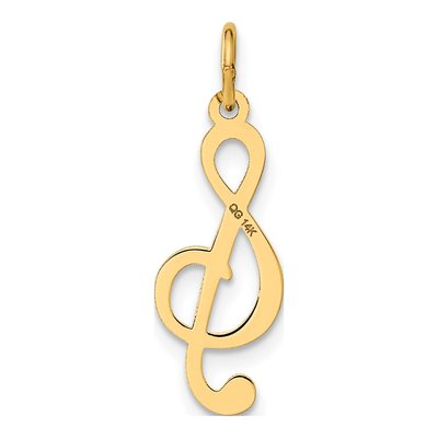 14K Yellow Gold Treble Clef Pendant – view 4
