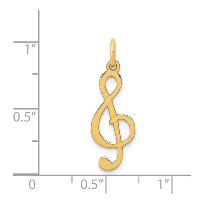 14K Yellow Gold Treble Clef Pendant – view 5