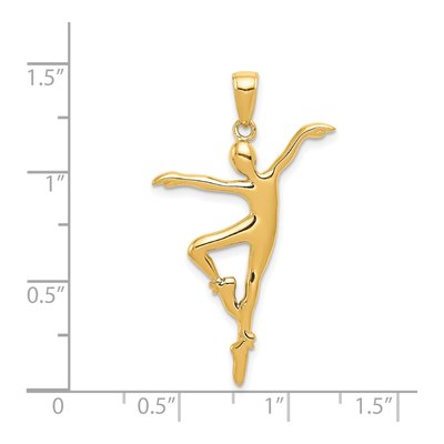 14K Yellow Gold Ballet Dancer Pendant – view 5