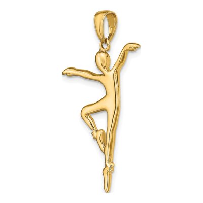 14K Yellow Gold Ballet Dancer Pendant – view 6