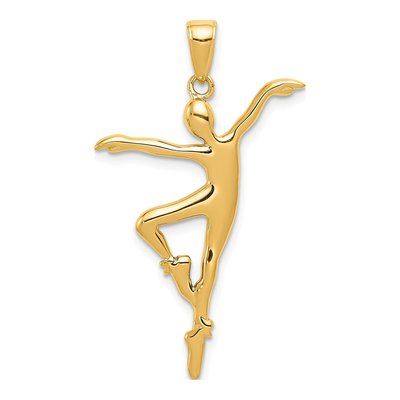 14K Yellow Gold Ballet Dancer Pendant