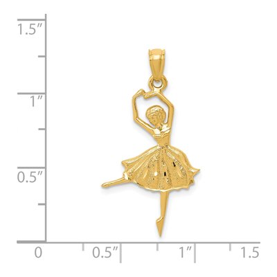 14K Yellow Gold Dancing Ballerina Pendant – view 5