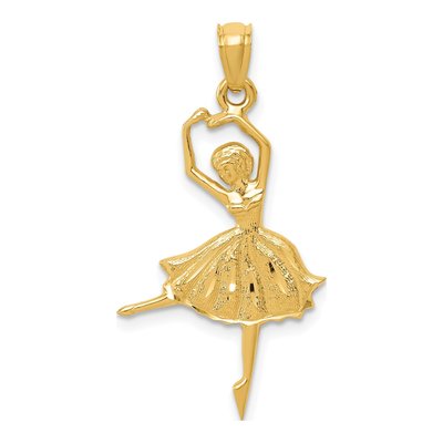 14K Yellow Gold Dancing Ballerina Pendant