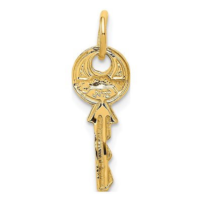 14K Yellow Gold 3D Key Pendant