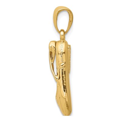 14K Yellow Gold 3-D Ballet Slipper Pendant – view 3