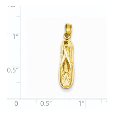 14K Yellow Gold 3-D Ballet Slipper Pendant – view 4