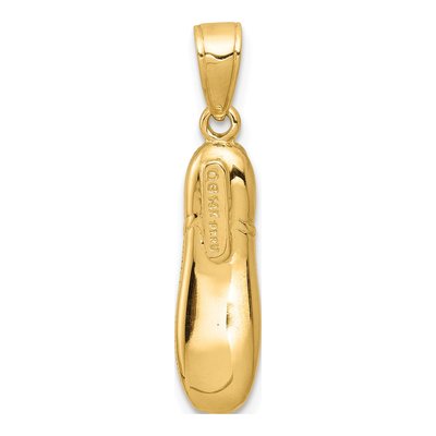 14K Yellow Gold 3-D Ballet Slipper Pendant – view 5