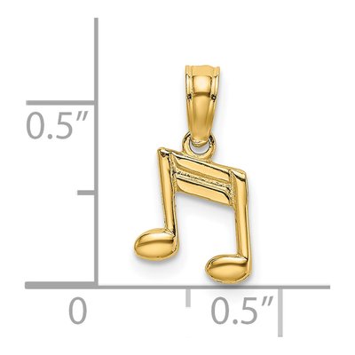 14K Yellow Gold Double Music Notes Charm – view 4