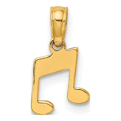 14K Yellow Gold Double Music Notes Charm – view 5