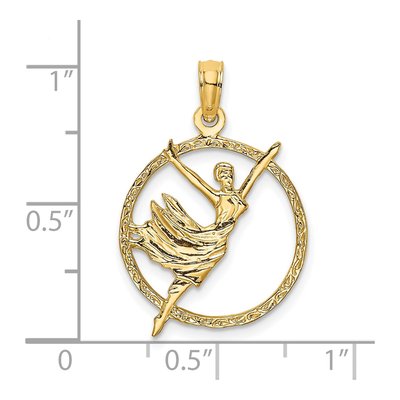 14K Yellow Gold Dancer Circle Frame Charm – view 4