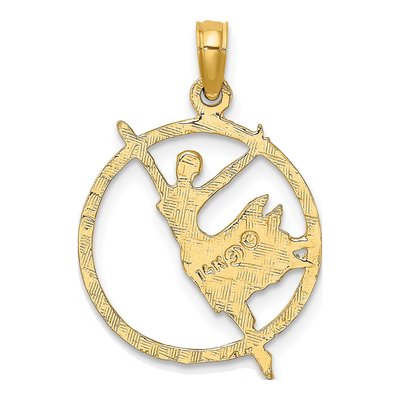 14K Yellow Gold Dancer Circle Frame Charm – view 5