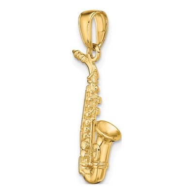 14K Yellow Gold 3-D Saxophone Pendant – view 6