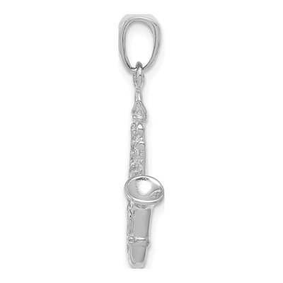 14K White Gold 3-D Saxophone Pendant – view 3