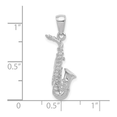 14K White Gold 3-D Saxophone Pendant – view 5