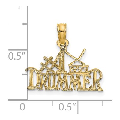 14K Yellow Gold Drummer Number 1 Pendant – view 4
