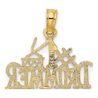 14K Yellow Gold Drummer Number 1 Pendant – view 5