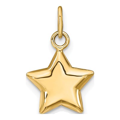 14K Yellow Gold 3-D Puffed Star Charm – view 4