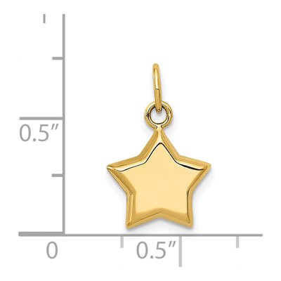 14K Yellow Gold 3-D Puffed Star Charm – view 5