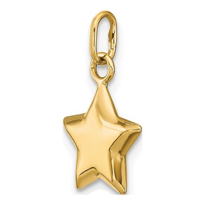 14K Yellow Gold 3-D Puffed Star Charm – view 6