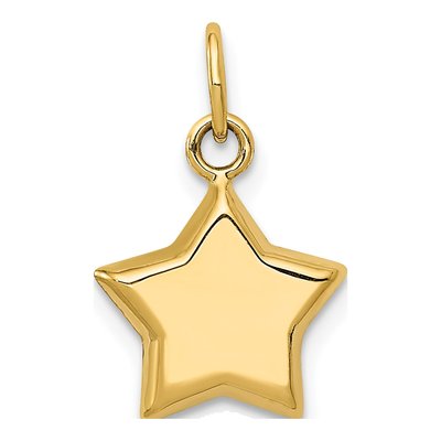 14K Yellow Gold 3-D Puffed Star Charm