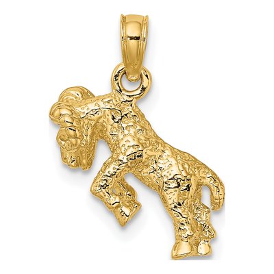 14K Yellow Gold 3-D Aries Zodiac Pendant – view 5