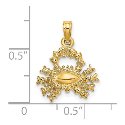 14K Yellow Gold Cancer Zodiac Charm – view 4