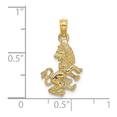 14K Yellow Gold Leo Zodiac Pendant – view 4