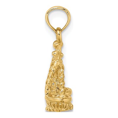 14K Yellow Gold 3-D Libra Zodiac Pendant – view 3