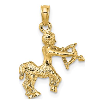 14K Yellow Gold Sagittarius Zodiac Charm – view 5
