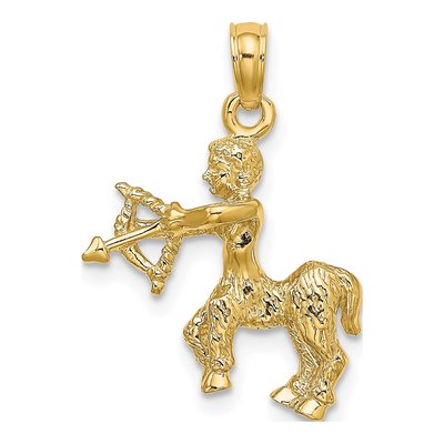 14K Yellow Gold Sagittarius Zodiac Charm