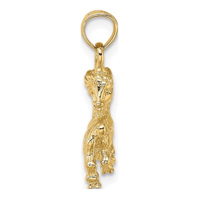 14K Yellow Gold Capricorn Zodiac Pendant – view 3