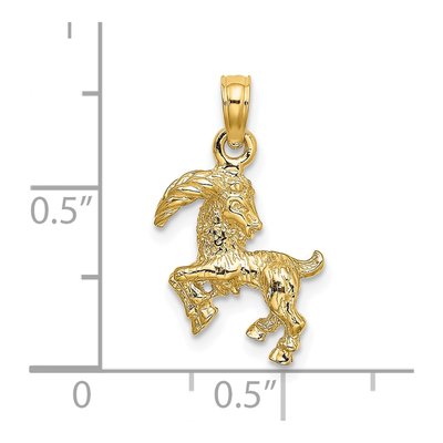 14K Yellow Gold Capricorn Zodiac Pendant – view 4