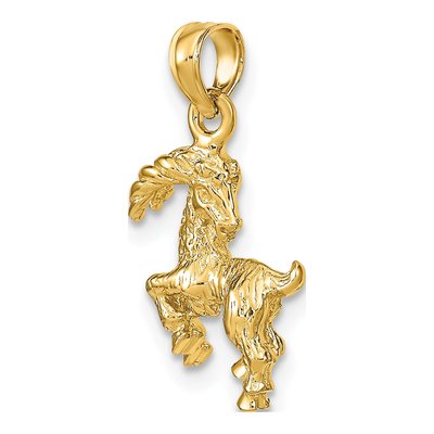 14K Yellow Gold Capricorn Zodiac Pendant – view 6