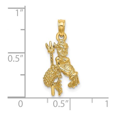 14K Yellow Gold 3-D Aquarius Zodiac Charm – view 4