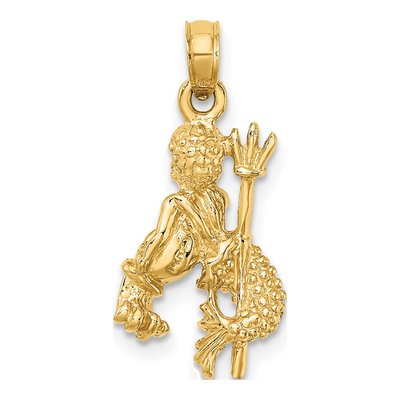 14K Yellow Gold 3-D Aquarius Zodiac Charm – view 5