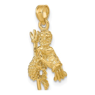 14K Yellow Gold 3-D Aquarius Zodiac Charm – view 6