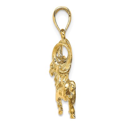 14K Yellow Gold Large Aries Zodiac Charm – view 3