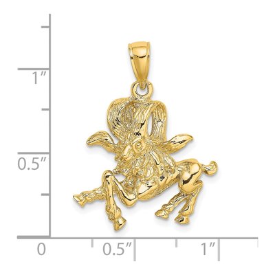 14K Yellow Gold Large Aries Zodiac Charm – view 4