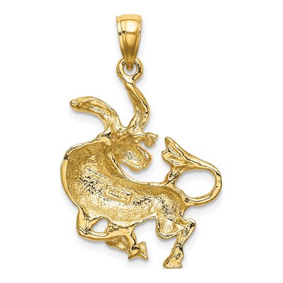 14K Yellow Gold Large Taurus Zodiac Charm – view 5
