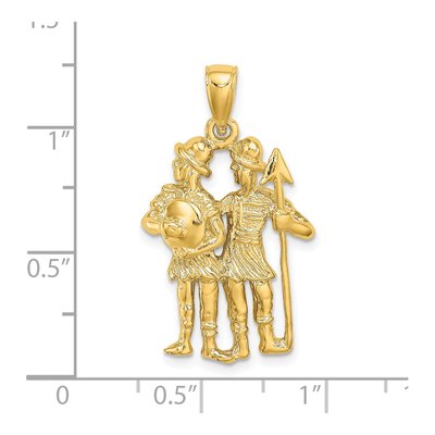 14K Yellow Gold Large Gemini Zodiac Charm – view 4